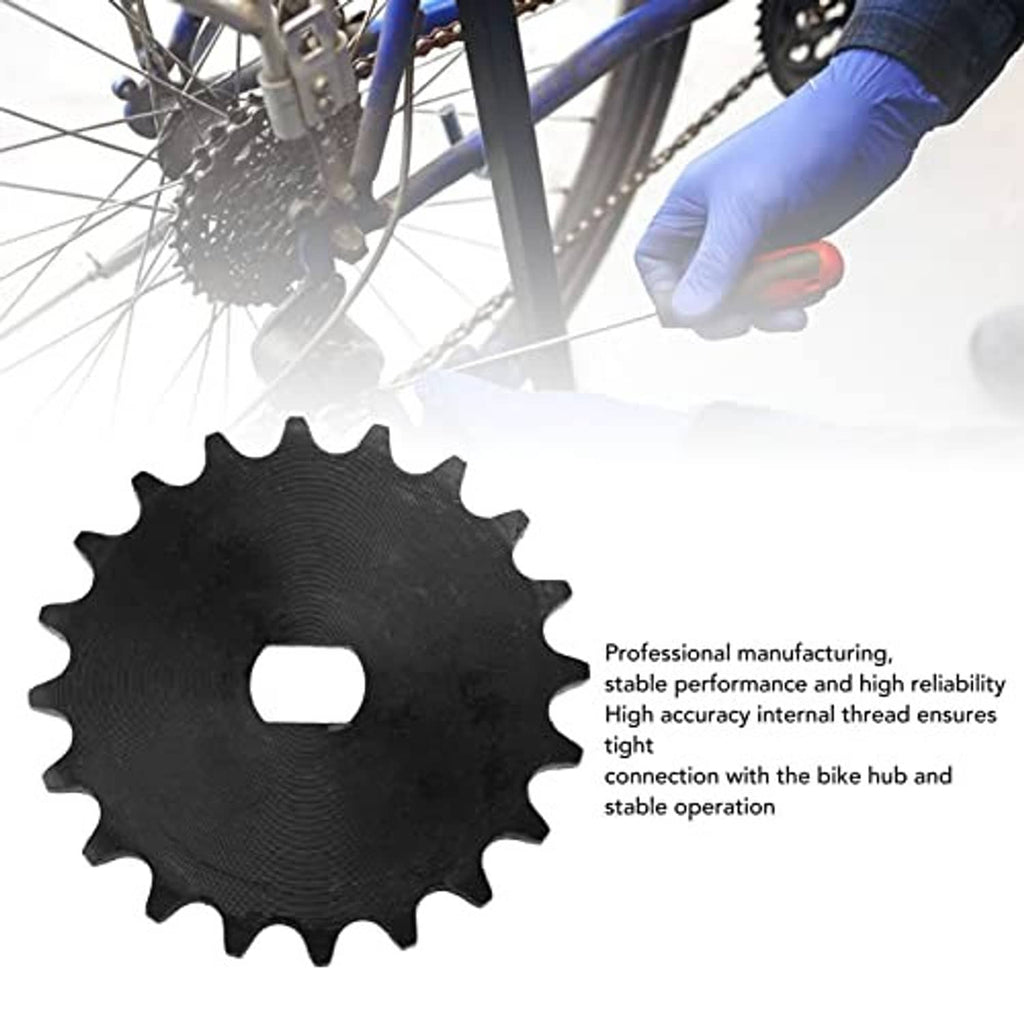 20-tooth carbon steel motor sprocket with center bore and toothed perimeter