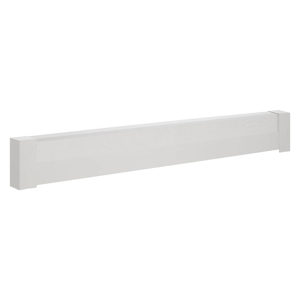 White 6 ft baseboard heater cover with vented grille front panel
