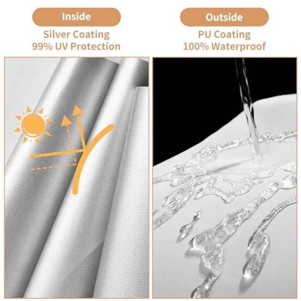 Khaki canopy top fabric with silver coating and PU waterproof finish