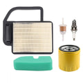 Air filter kit with pleated paper filter, green foam pre-filter, and small accessories