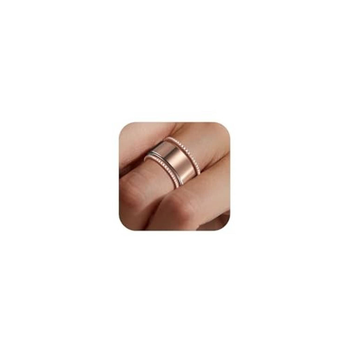 14K gold plated stacking ring set on a finger