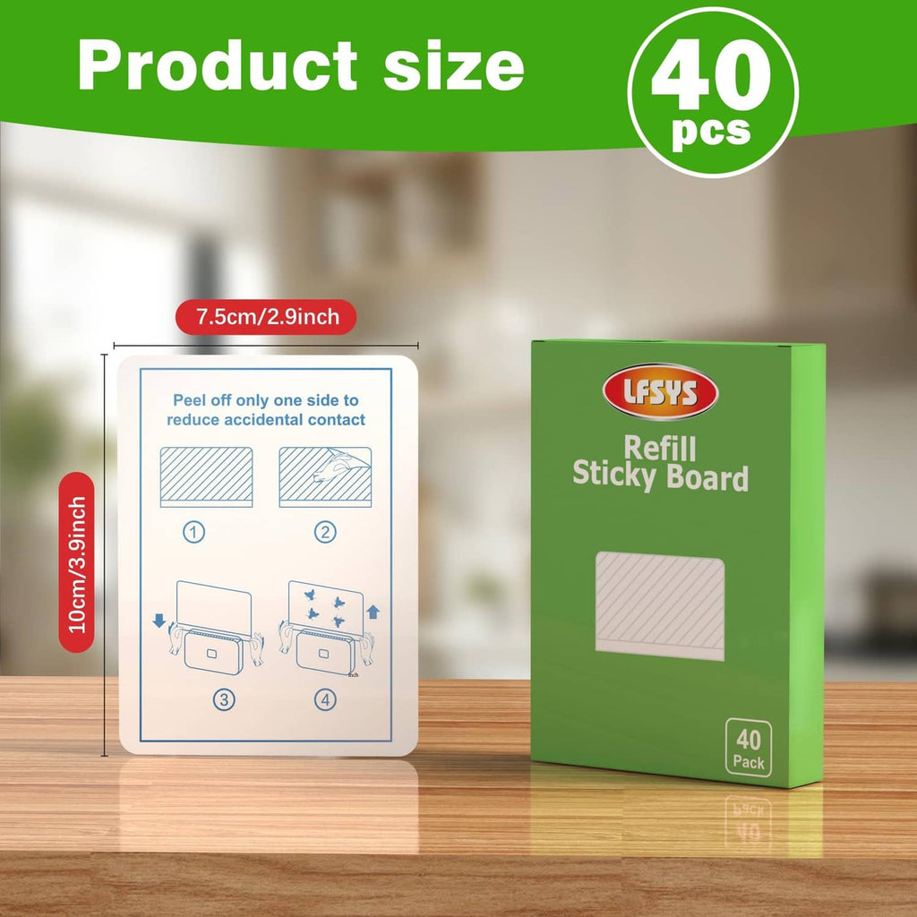 LFSYS 40-pack UV refill sticky board cards in green retail box