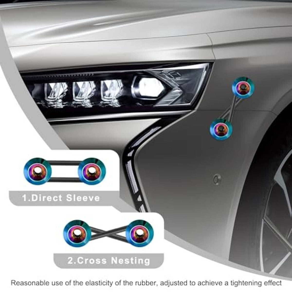Bumper quick-release fastener hardware with direct sleeve and cross-nesting setup