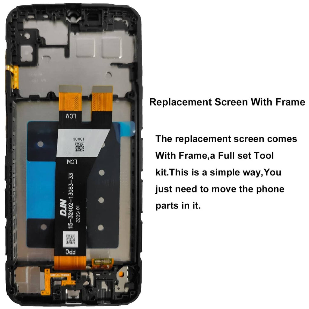 Phone screen replacement with frame and ribbon cable panel, repair tools kit