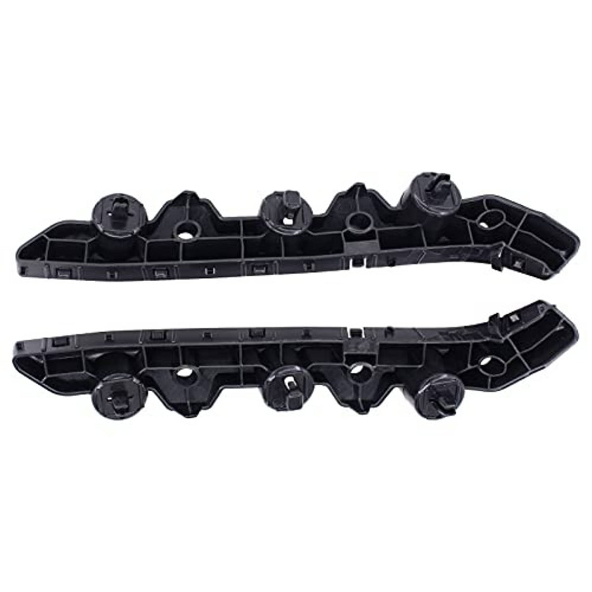 Front bumper bracket retainer pair, rear/inner side view with mounting points