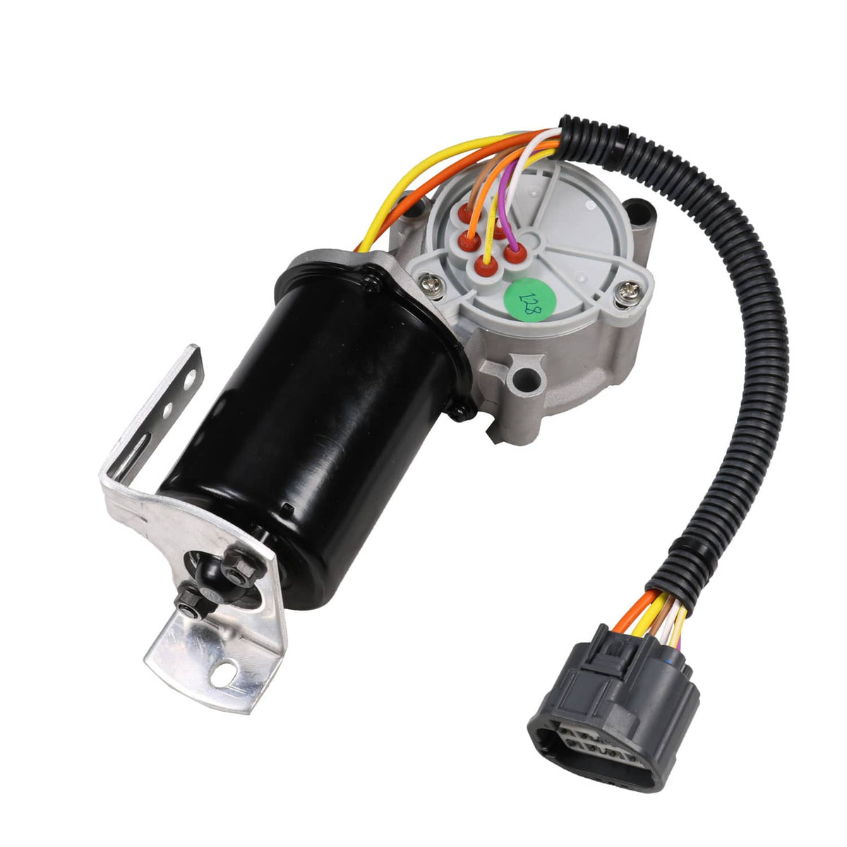 Transfer case shift motor with internal control plate and black actuator
