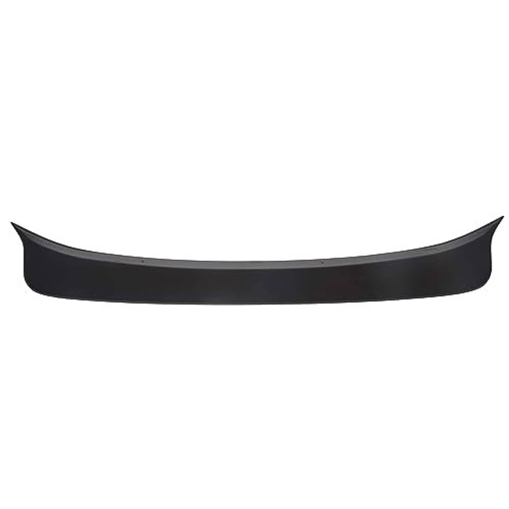Matte black rear window roof spoiler, curved blade-style profile