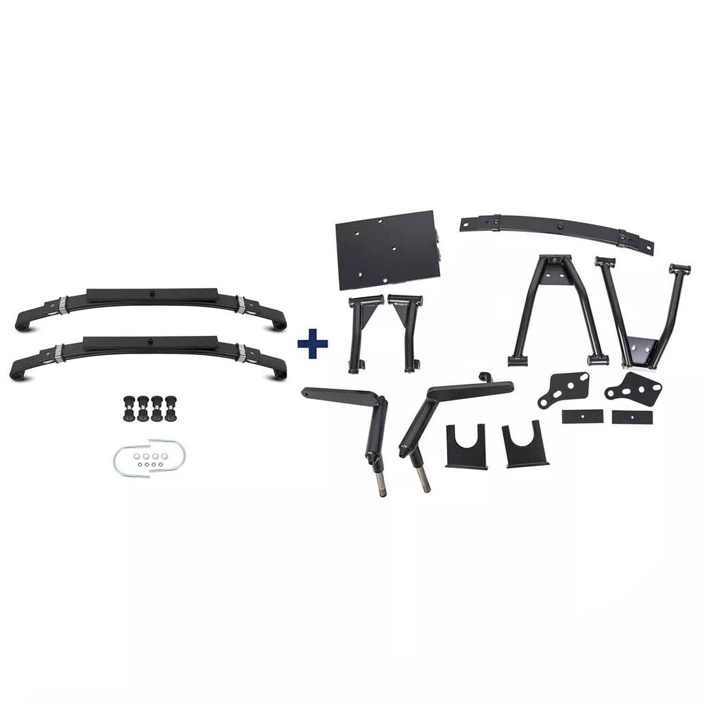 Lift kit parts bundle: black A-arms, brackets, and mounting hardware pieces