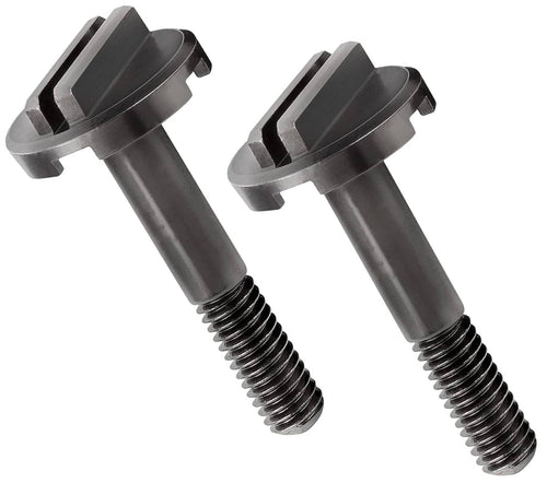 Blade backing pad screw set: two metal screws with black head and threaded shank.
