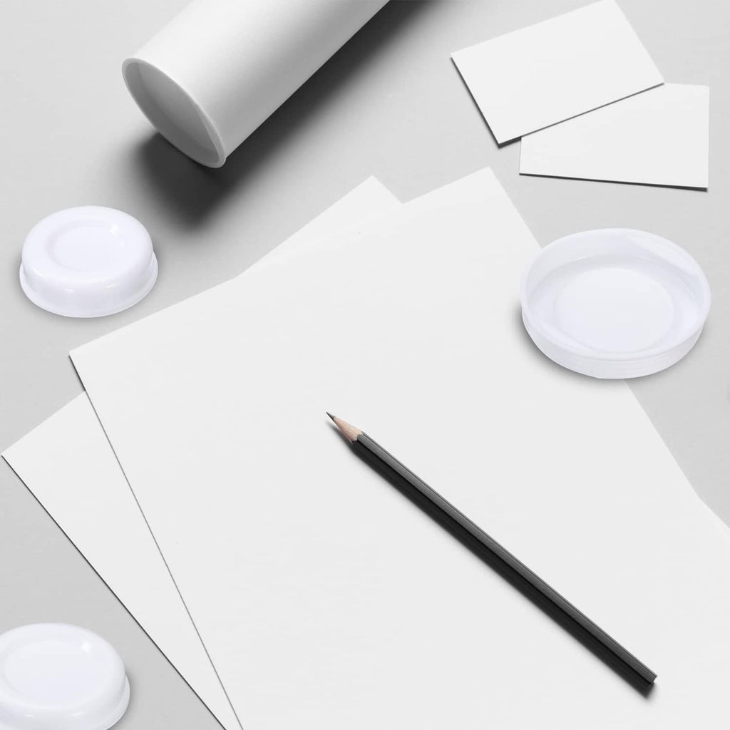 White round end caps with cardboard tube sections for sealing mailing tubes