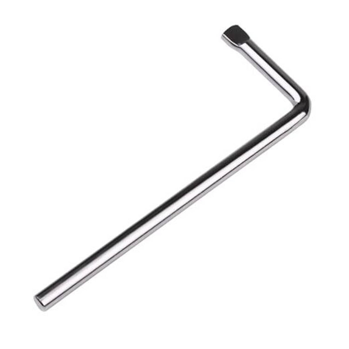 Chrome L-handle tire chain wrench with black rubber end, for adjusting cam links
