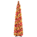 5ft fall decorative lighted tree with multicolor foliage