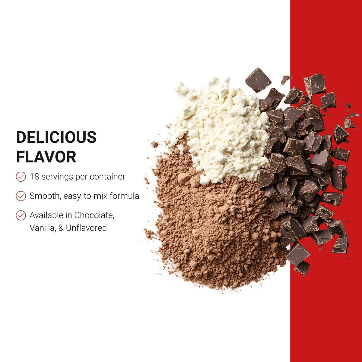 Whey protein powder with chocolate pieces beside LifeCell whey protein tub