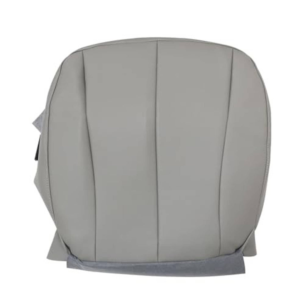 Gray front driver-side seat bottom replacement cover, front view with side tabs