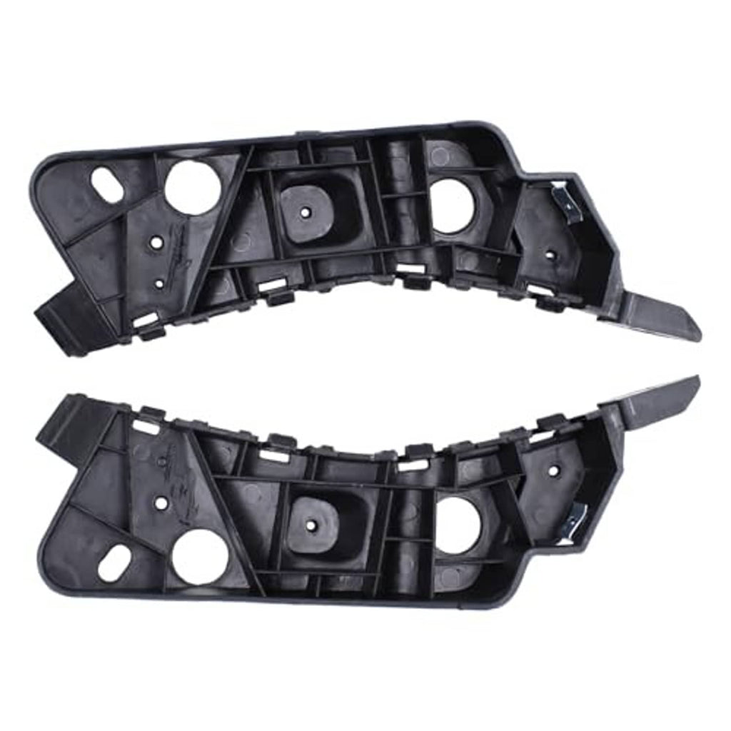 Front bumper fender holder brackets with internal reinforcement channels, black