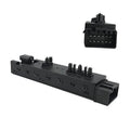 Black power seat adjust switch with multi-pin connector and control buttons
