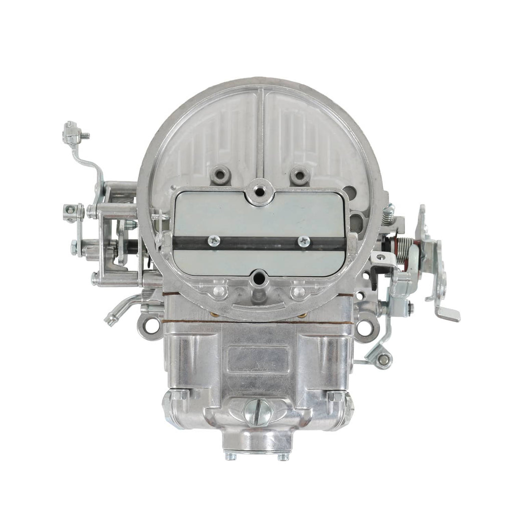 2-barrel carburetor with top cover and linkage, silver metal finish