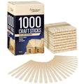 Artlicious wood craft sticks pack with 1000 count box, stacked and loose light wood sticks