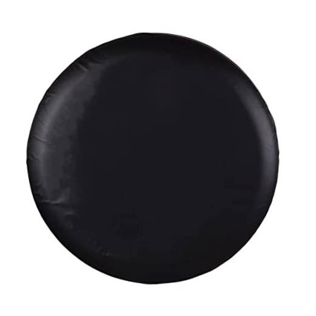 Spare tire cover, round black cover with smooth top and soft fabric texture