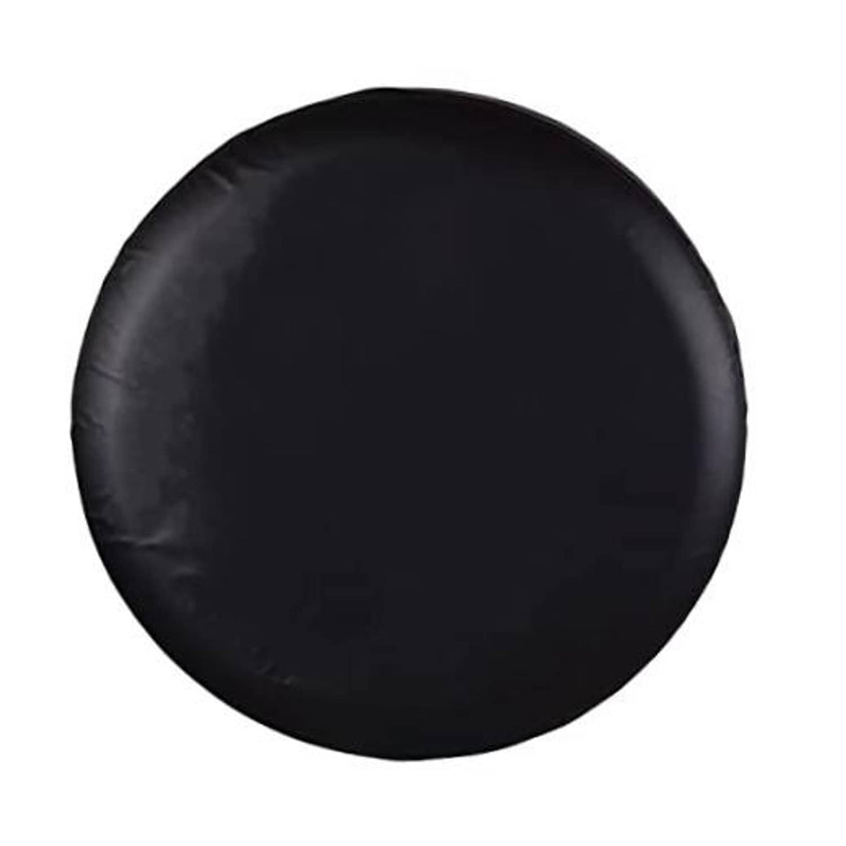 Spare tire cover, round black cover with smooth top and soft fabric texture