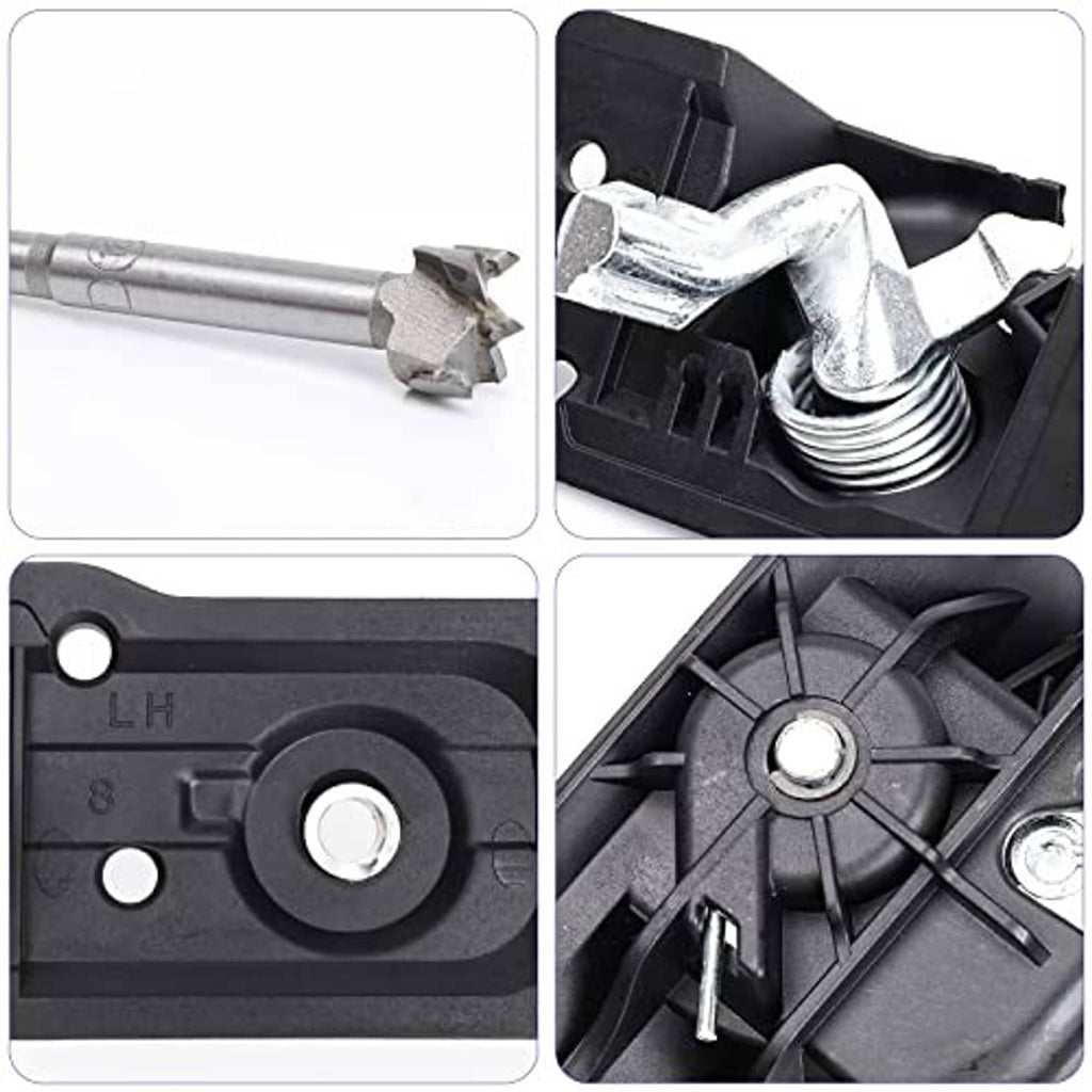 Interior door handle kit, black handle with screw points and spring assembly insert