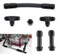 Braided fuel line kit with black AN fittings and two end adapters