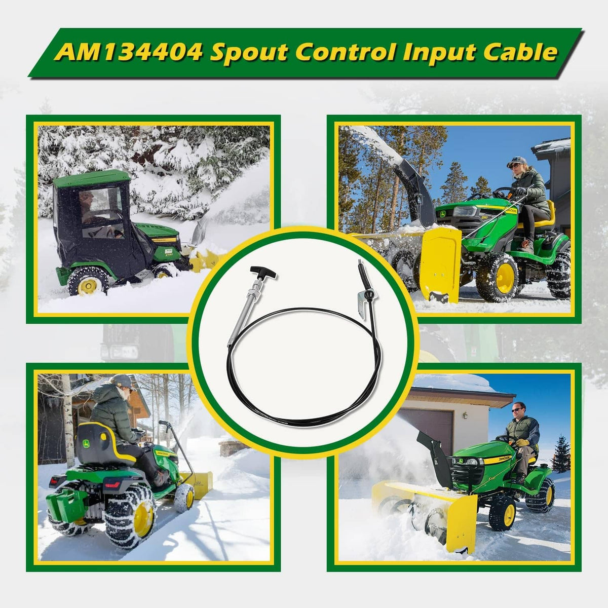 Spout control input cable assembly with black cable and metal tube, centered for view