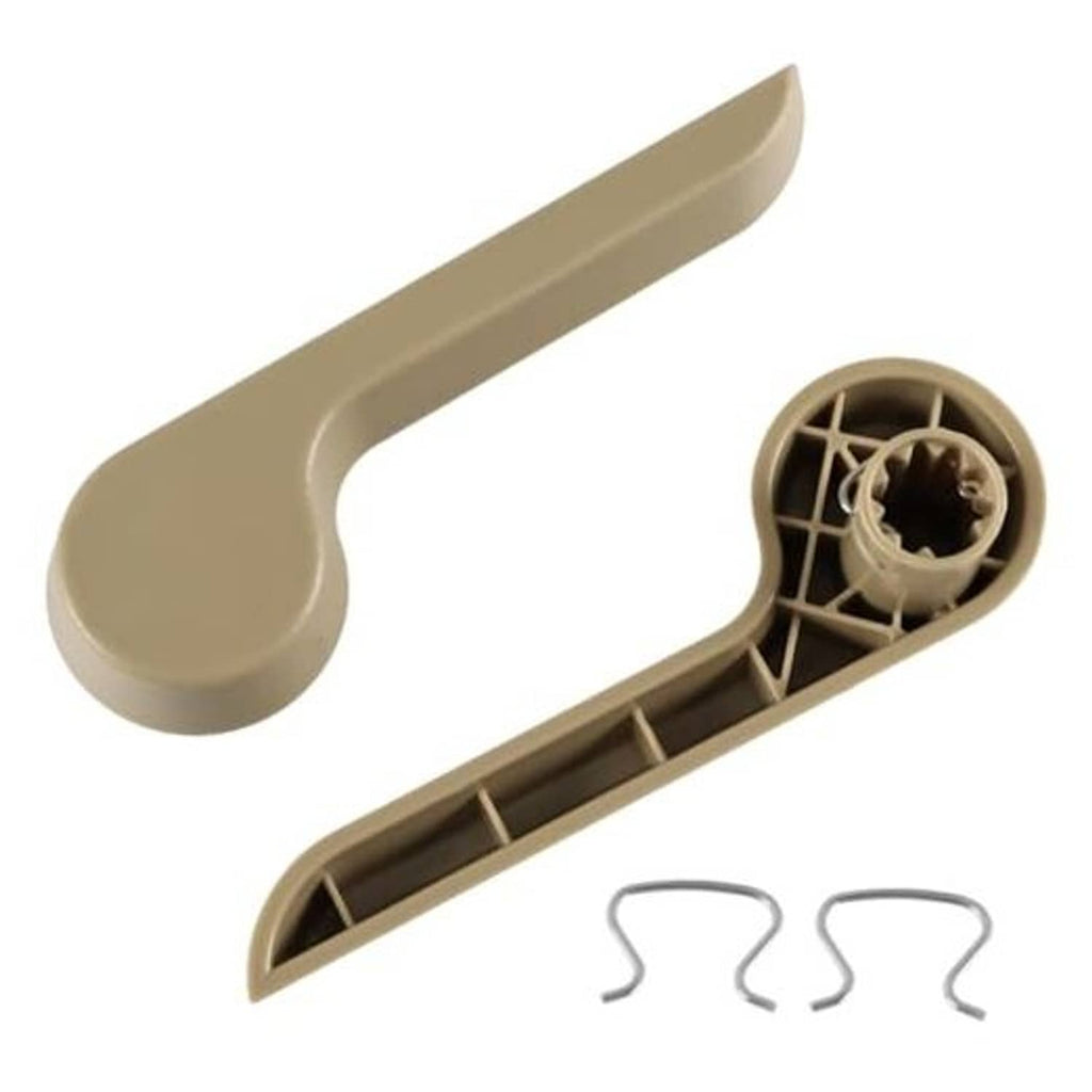 Beige seat recliner pull handle with mounting grille and clips