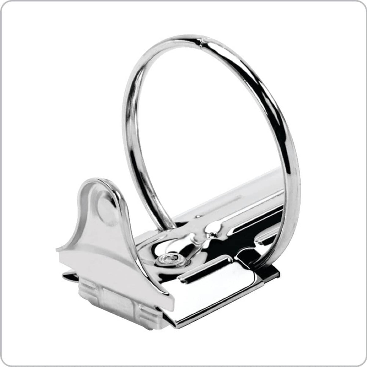 Silver metal 3-ring binder mechanism with round rings and hinge