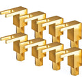 Gold plated right-angle spade plug connectors with fork terminals, metal, shiny finish