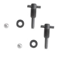 Hydraulic jack oil release valve set: two black valves, two washers, two screws