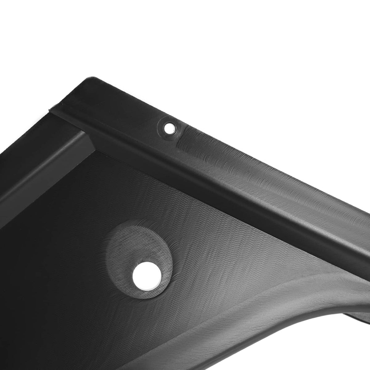 Black front fender flare panel with circular mounting holes and textured finish