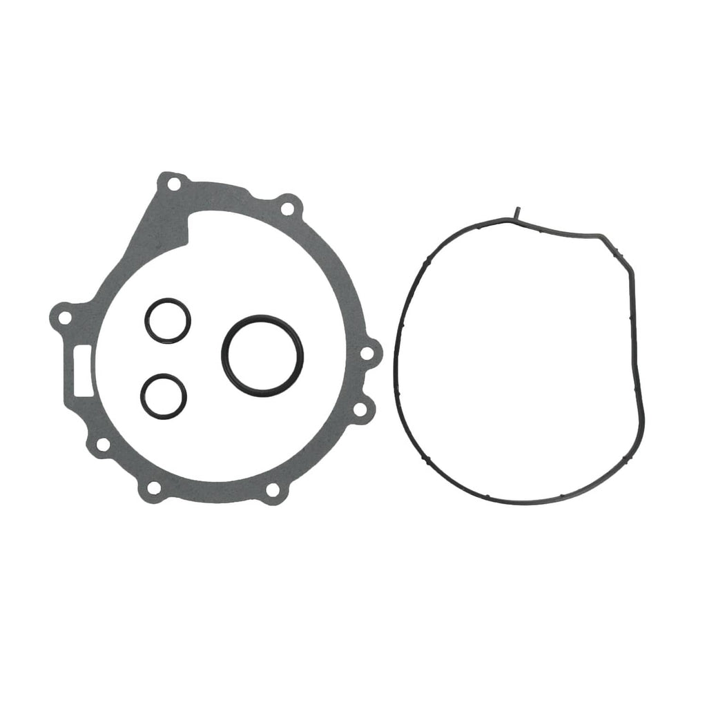 Water pump gaskets, dark gray covers with circular gasket and sealing ring