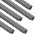 Gray PVC corner cable cover channels with one-cord corner duct, 4-piece set.