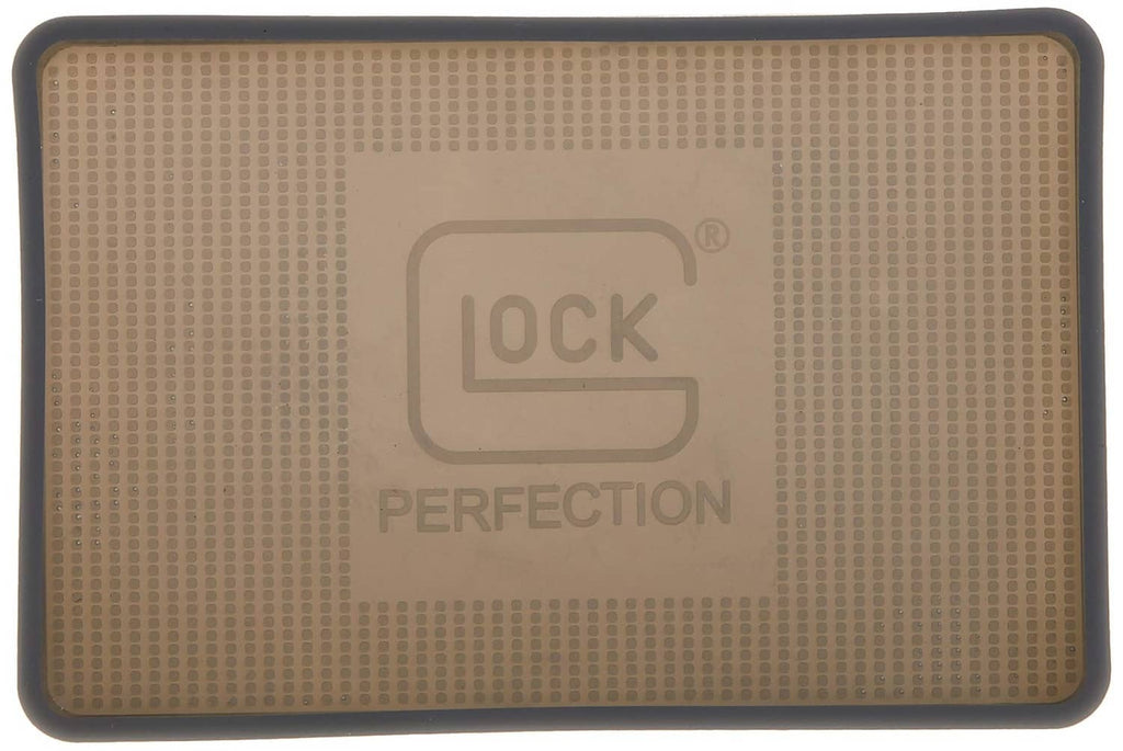 Glock OEM parts tray, flat textured surface with “LOCK PERFECTION” logo in center.