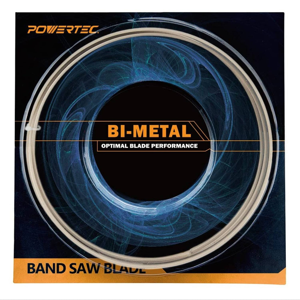 Bi-metal band saw blade 93-1/2 in packaging card with POWERTEC branding