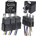 5-pack Bosch-style relay kit with black relays and 5-pin 12V terminals