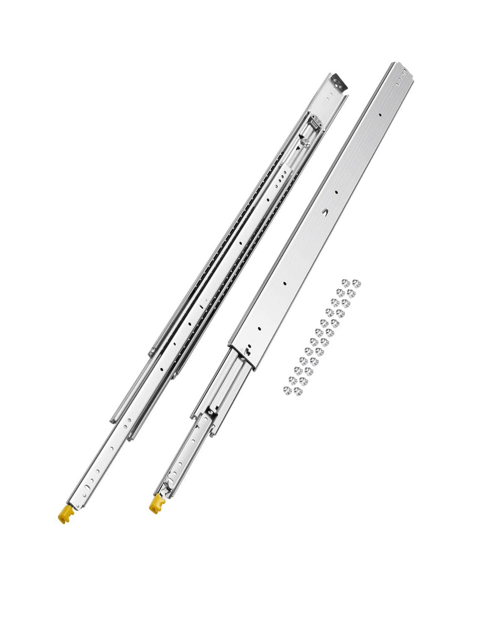 Heavy-duty soft-close drawer slides, ball bearing full-extension pair with mounting screws