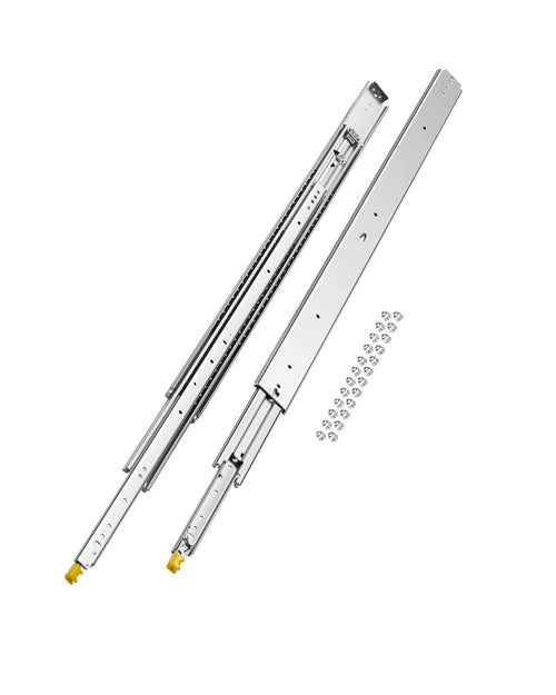 Heavy-duty soft-close drawer slides, ball bearing full-extension pair with mounting screws