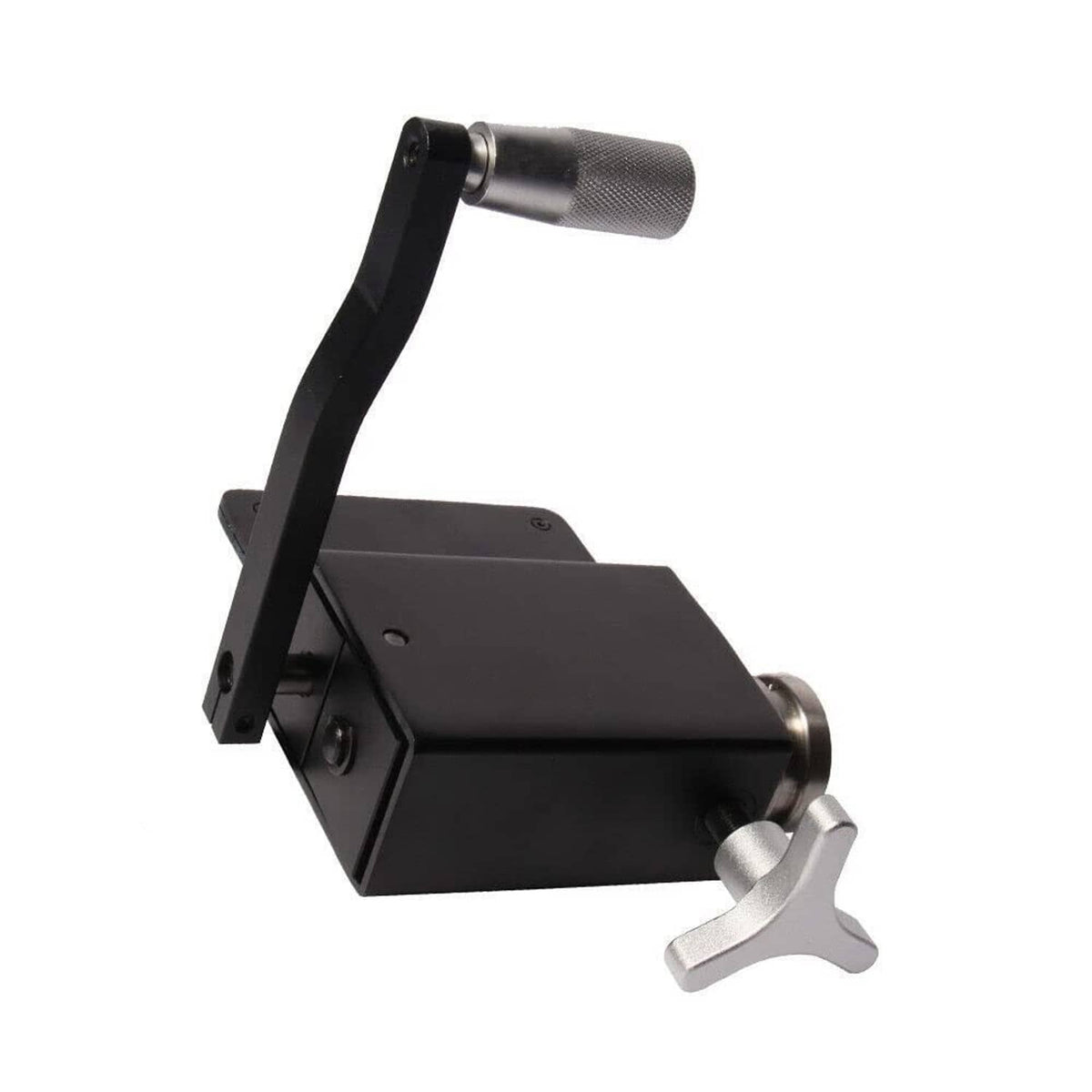 DIY pipe bead roller tool with textured grip handle and silver clamp lever