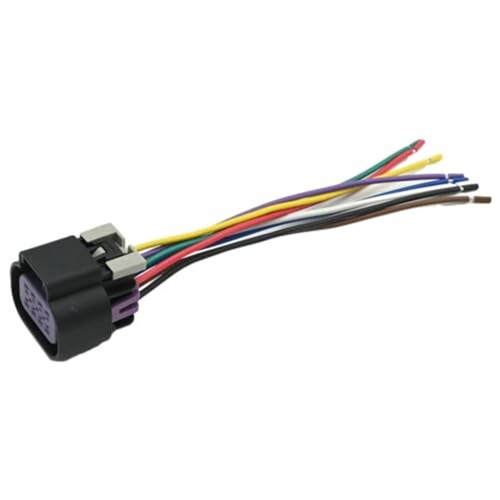 Throttle body connector pigtail harness with black connector and multicolored wire leads
