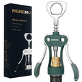 Dark green wing corkscrew bottle opener with chrome wings and handle grips