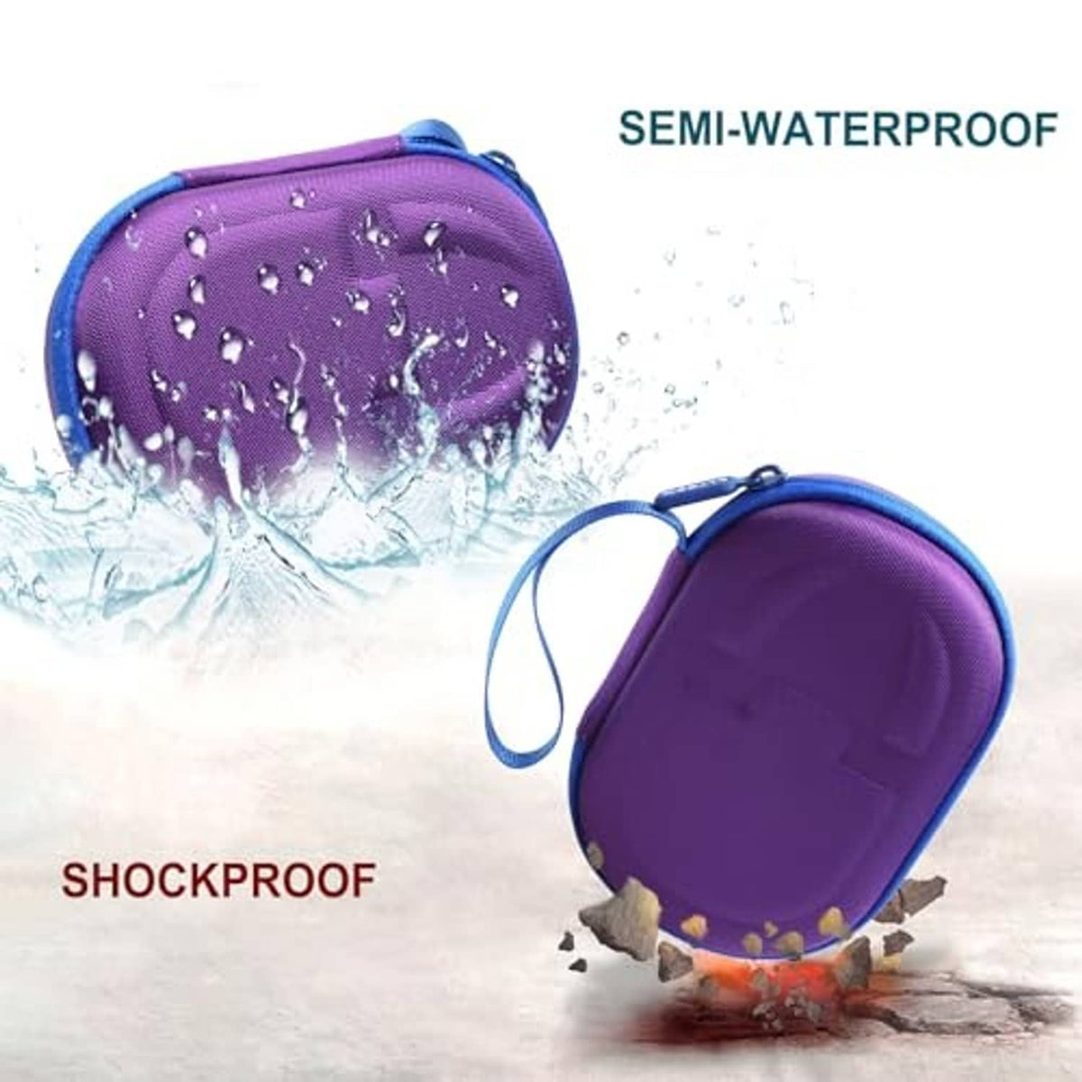 Purple portable speaker case with water-splash and shockproof design