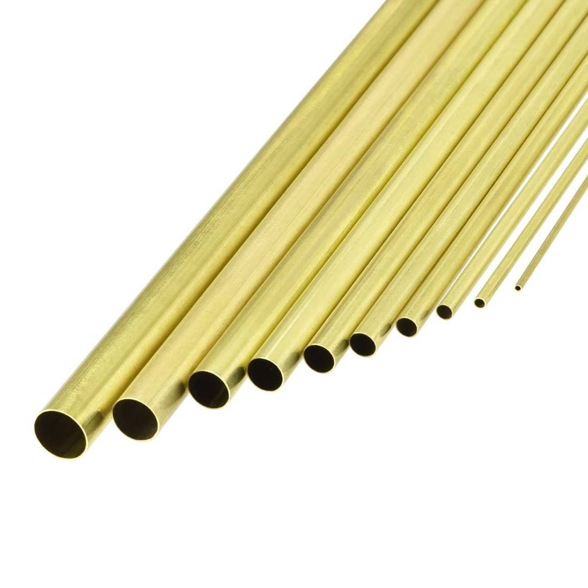 Brass tube set with multiple small round tubes in varying diameters, 1.5–8.5mm