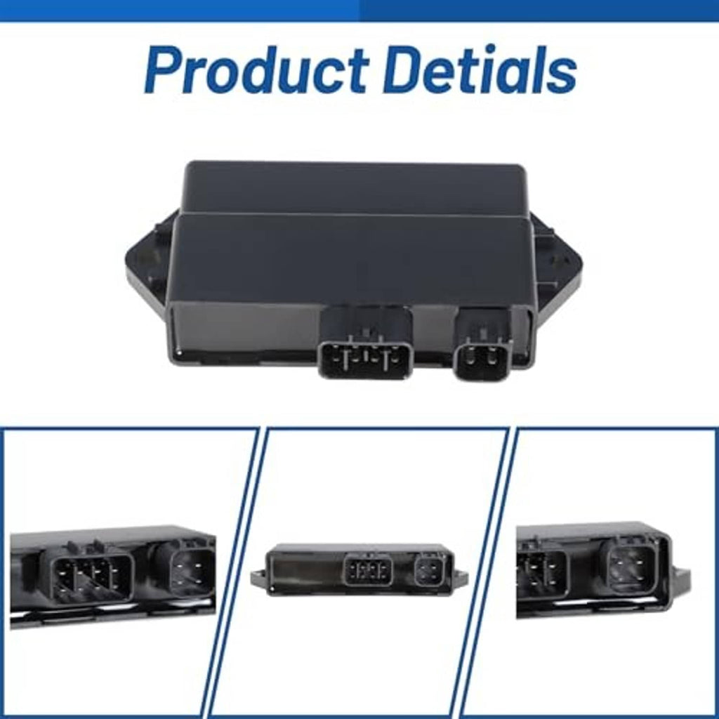 Black CDI ignition control box shown front with two connector ports on face