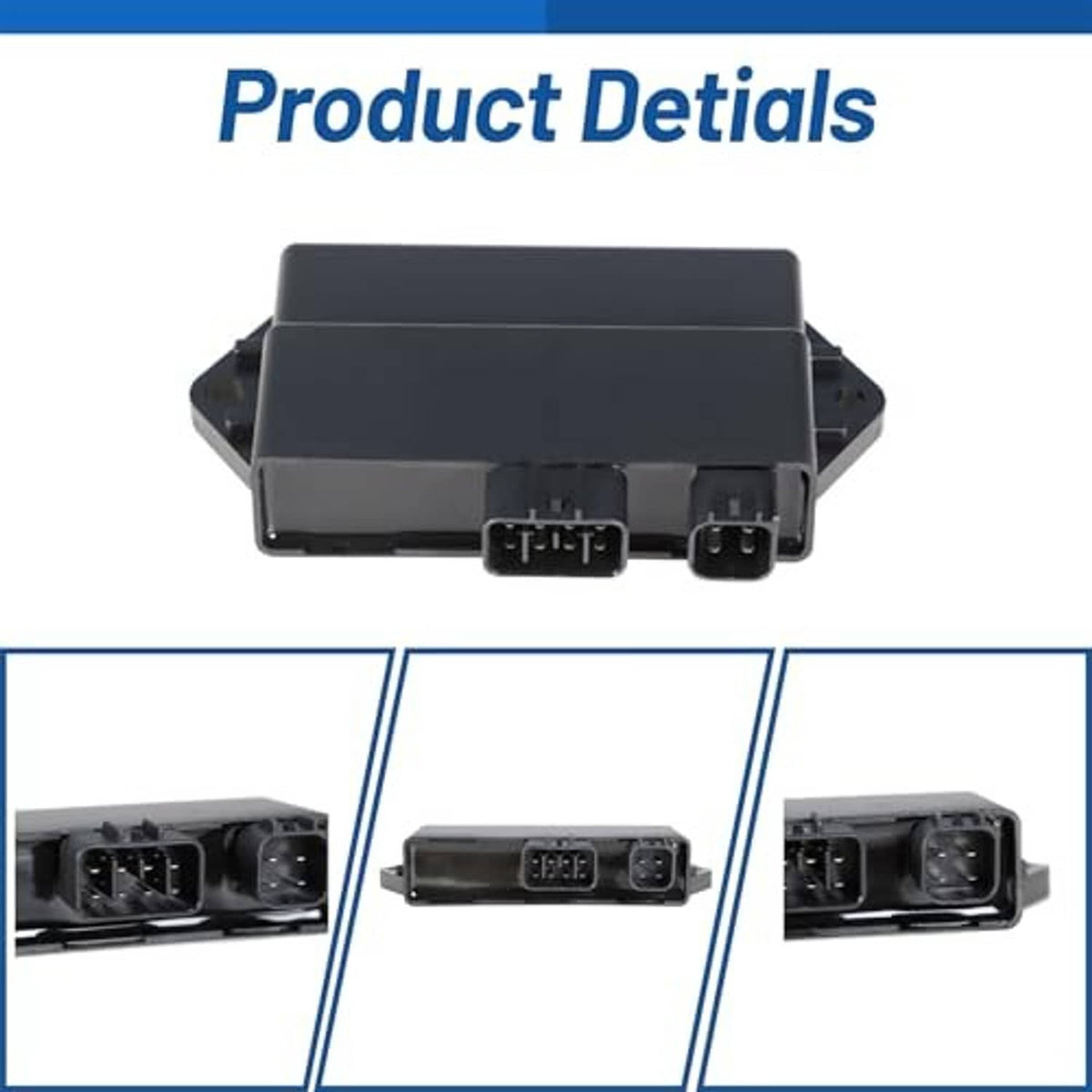 Black CDI ignition control box shown front with two connector ports on face