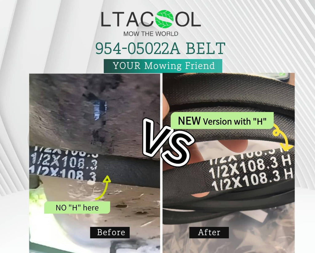 V-belt before-and-after close-up showing smoother outer edge