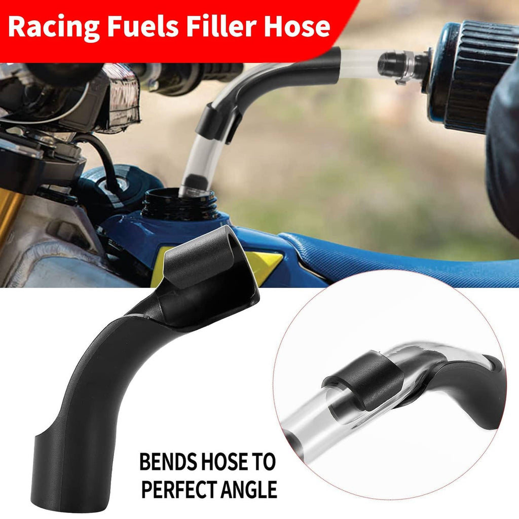 Fuel filler hose with black bend spout and clear tube for fuel can filling