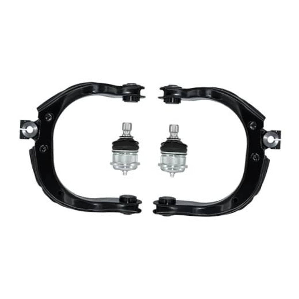 Black front upper control arm bracket set with two ball joints