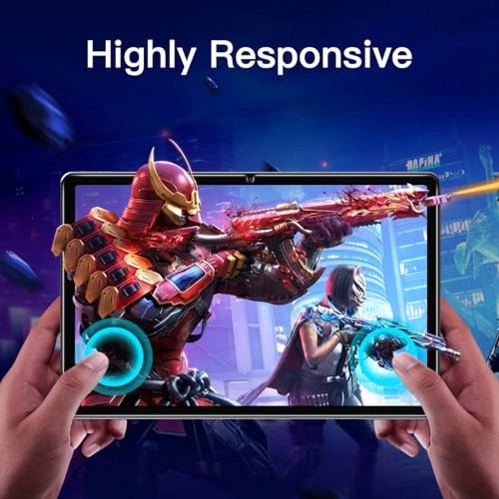 Clear tempered glass screen protector with responsive touch on a tablet